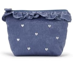 【3mama】ハート刺繍×フリル×ハートキルティング Amazon | ハート刺繍フリルティッシュポーチ PWGB244685NVYF